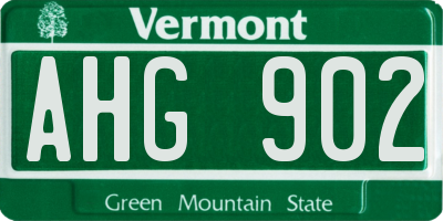 VT license plate AHG902