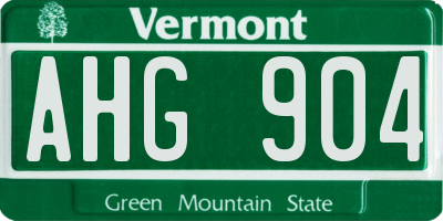 VT license plate AHG904