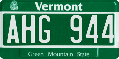 VT license plate AHG944