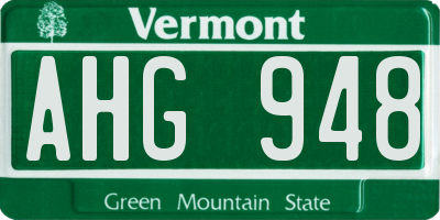 VT license plate AHG948