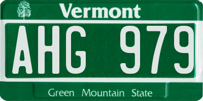 VT license plate AHG979