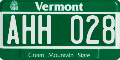 VT license plate AHH028