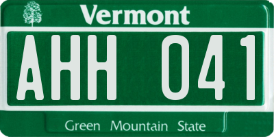 VT license plate AHH041
