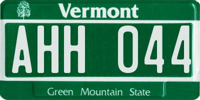VT license plate AHH044