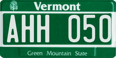 VT license plate AHH050