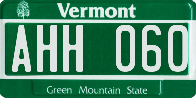 VT license plate AHH060