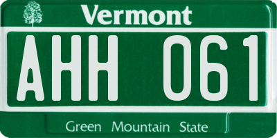 VT license plate AHH061