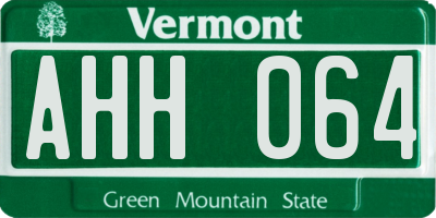 VT license plate AHH064