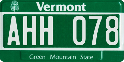 VT license plate AHH078