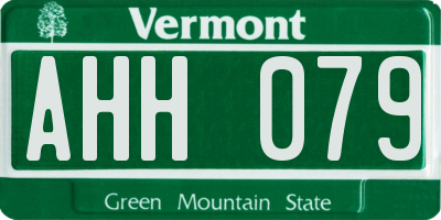 VT license plate AHH079