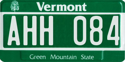 VT license plate AHH084