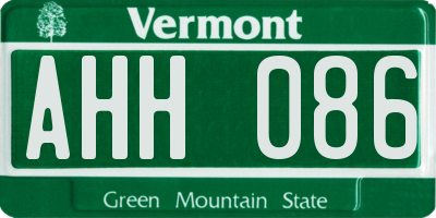 VT license plate AHH086