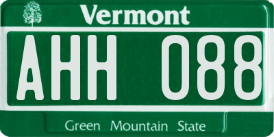 VT license plate AHH088