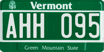 VT license plate AHH095