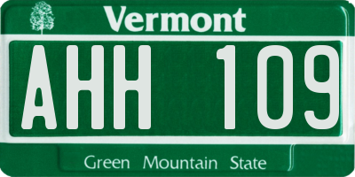 VT license plate AHH109
