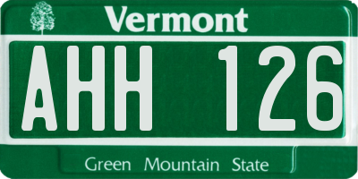 VT license plate AHH126