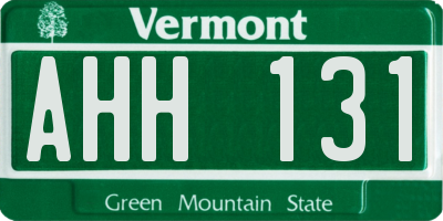 VT license plate AHH131