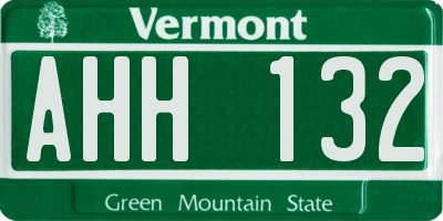 VT license plate AHH132