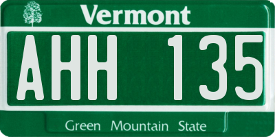 VT license plate AHH135