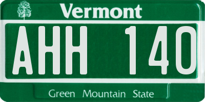 VT license plate AHH140