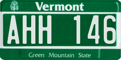 VT license plate AHH146