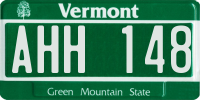 VT license plate AHH148
