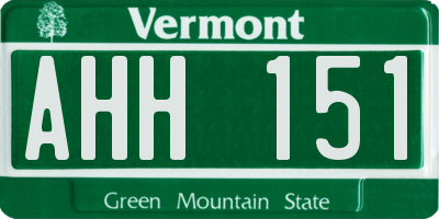 VT license plate AHH151