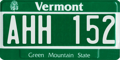 VT license plate AHH152