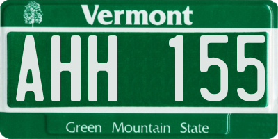 VT license plate AHH155