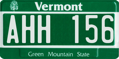 VT license plate AHH156