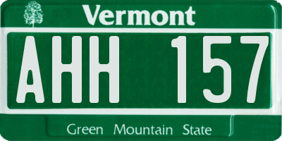 VT license plate AHH157