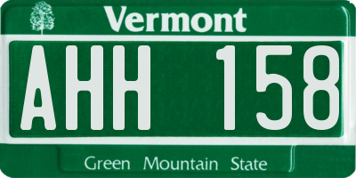 VT license plate AHH158