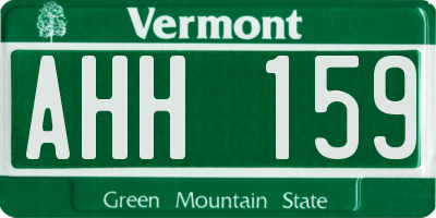 VT license plate AHH159