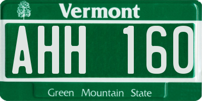 VT license plate AHH160