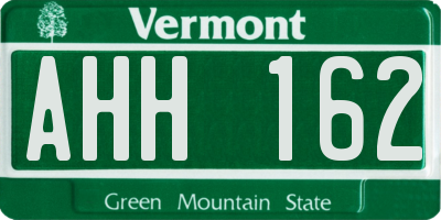 VT license plate AHH162
