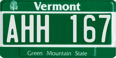 VT license plate AHH167