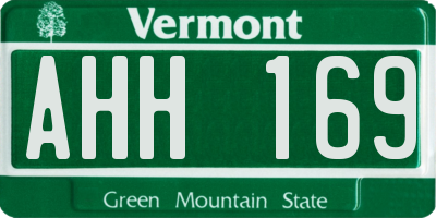 VT license plate AHH169