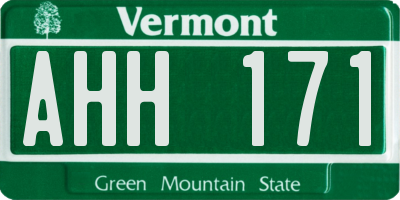 VT license plate AHH171
