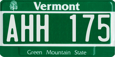 VT license plate AHH175