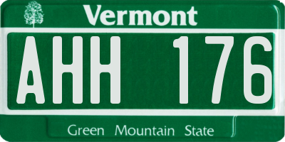 VT license plate AHH176