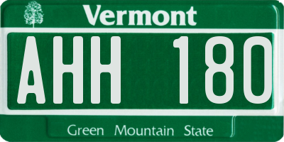 VT license plate AHH180