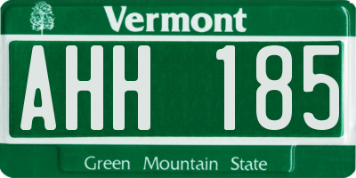 VT license plate AHH185