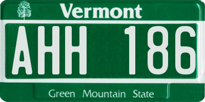 VT license plate AHH186