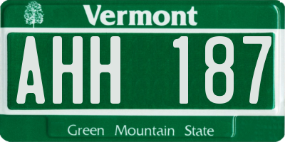 VT license plate AHH187