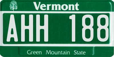 VT license plate AHH188