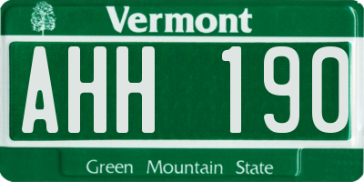 VT license plate AHH190