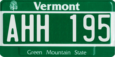 VT license plate AHH195