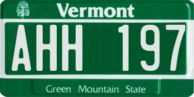 VT license plate AHH197