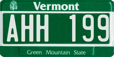 VT license plate AHH199