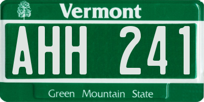 VT license plate AHH241